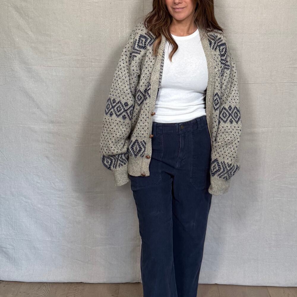 Vintage Wool American Eagle Patterned Cardigan - image 1